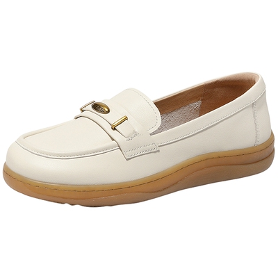 森达可可乐福鞋皮鞋厚底通勤单鞋