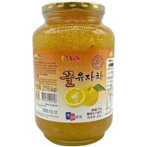 奥尚蜂蜜柚子茶2kg韩国原装进口水果茶酱冲饮罐装奶茶店专用原料