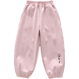 洋气童装2026秋冬款儿童女童薄绒卫裤宝宝中大童休闲奥利绒运动裤