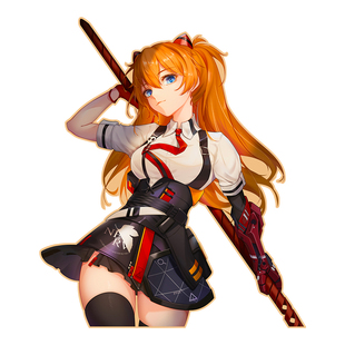 汽车反光贴纸EVA新世纪福音战士2号机明日香二次元动漫车贴防水