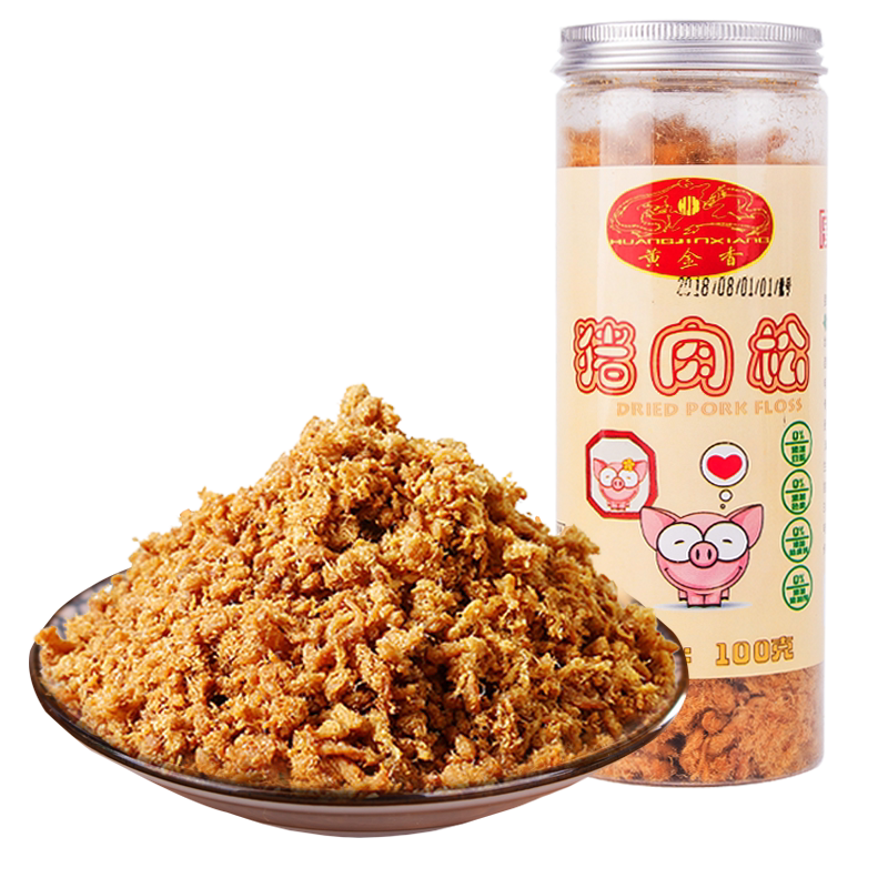 黄金香无添加剂香酥原味猪肉松100g鲜猪肉翻炒儿童孕妇休闲零食品