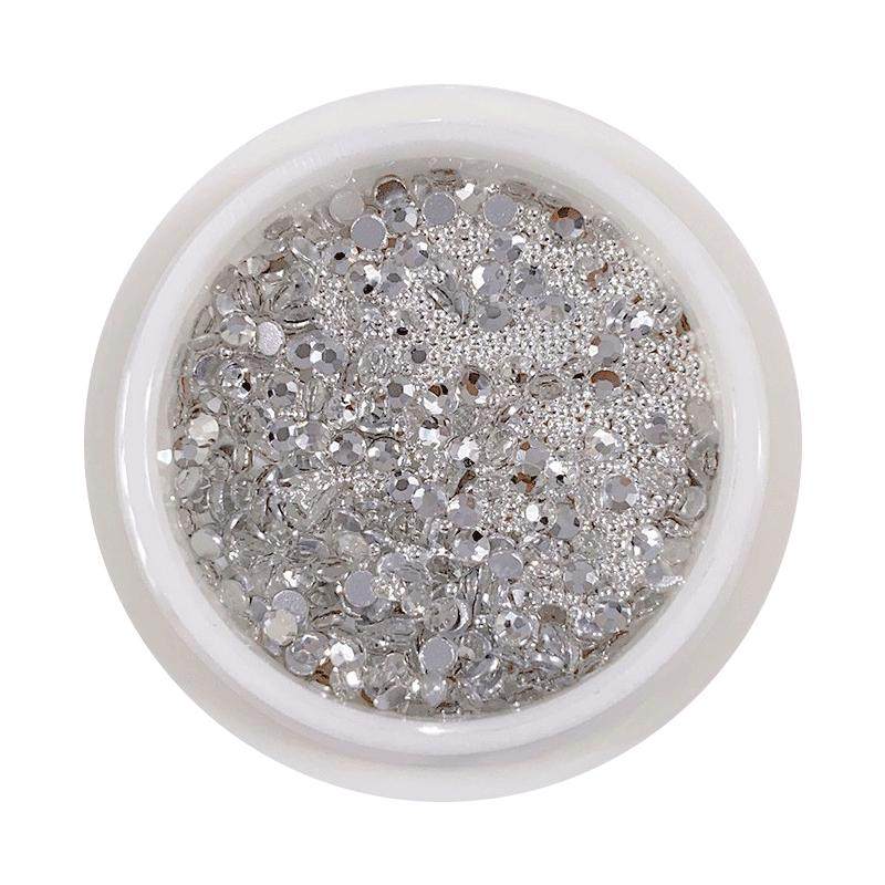 美甲迷你钢珠平底捷克钻混装材料包水钻小饰品新款微珠奥钻高级感