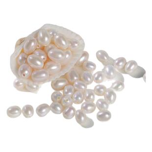 天然淡水珍珠有孔椭圆形散珠大孔正品真珠子手工diy手链耳饰项链