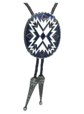 原创设计风长款蓝白图腾韩版吊坠