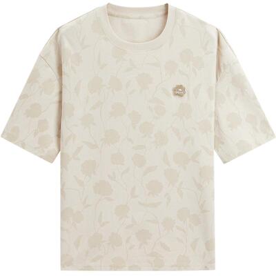 GXG男装 235g重磅满印花卉图案宽松休闲短袖T恤男士 24年夏季品