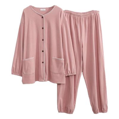 德绒睡衣女大码胖mm宽松秋冬薄绒