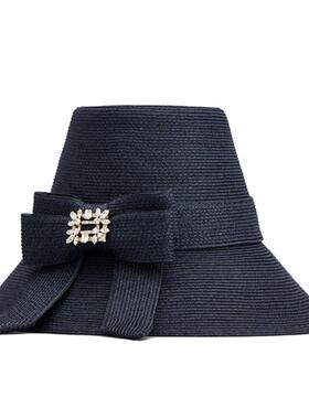 【24期免息】Roger Vivier/RV配饰Broche Vivier饰扣拉菲草帽子