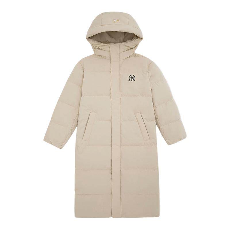 MLB官方情侣学院风长款鹅绒保暖加厚防水羽绒服24冬季新品DJB21