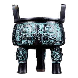 仿古青铜器纯铜克鼎世纪宝鼎兽面鼎青铜鼎三足香炉办公室招财摆件
