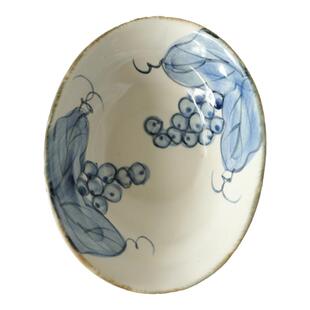 日式创意釉下彩手绘陶瓷餐具浅口船盘异性盘子水果沙拉凉菜盘