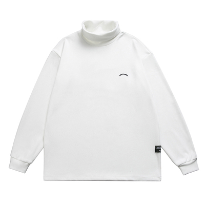 日系复古材质德绒半高领打底卫衣