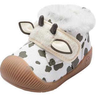 巴拉巴拉童鞋儿童学步鞋男宝女宝加绒厚靴子潮流冬棉鞋新宝宝鞋子