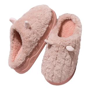 踩屎感棉拖鞋女冬季室内居家2025新款防滑厚底保暖毛绒情侣拖鞋男