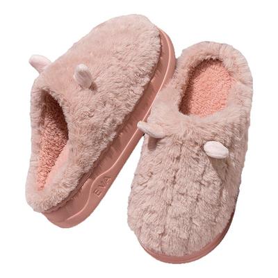 踩屎感棉拖鞋女冬季室内居家2025新款防滑厚底保暖毛绒情侣拖鞋男