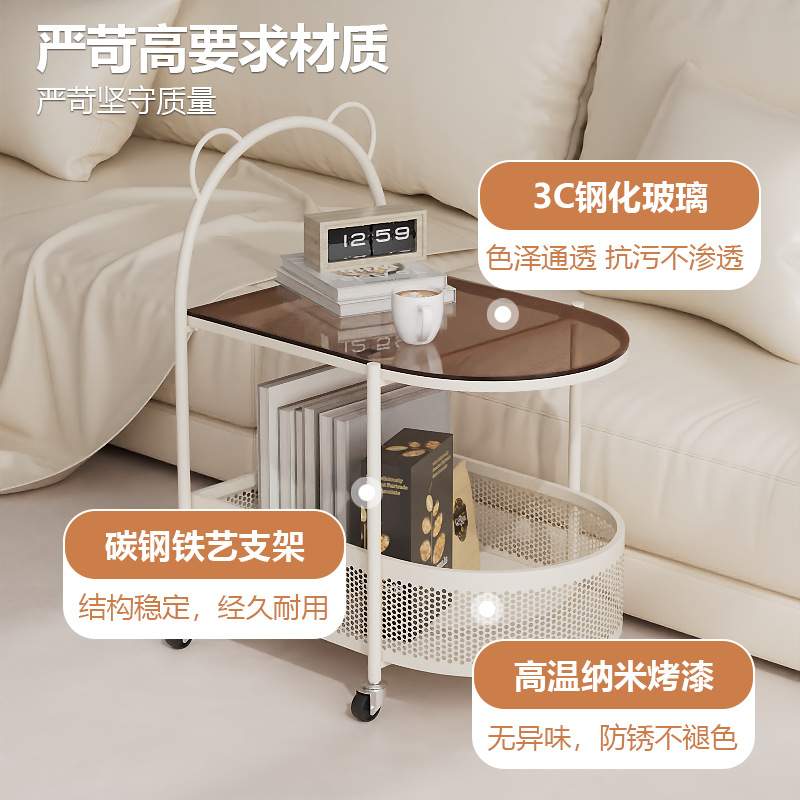 客厅移动带轮小推车现代简约收纳沙发双层置物架边旁小几创意零食