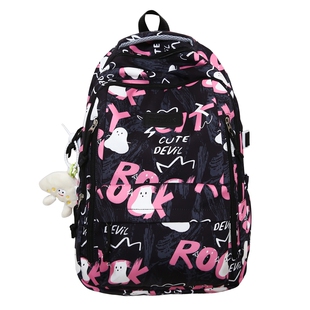 2026春新款大容量卡通字母双肩包女初高中学生书包防水轻便背包男