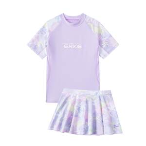 鸿星尔克敏行专卖店鸿星尔克女童泳衣2025年新款中大童女孩学生保守分体裙式儿童装