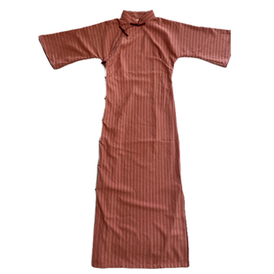 桃芝古法全开襟旗袍新中式文艺2025新款春夏年轻民国风少女倒大袖