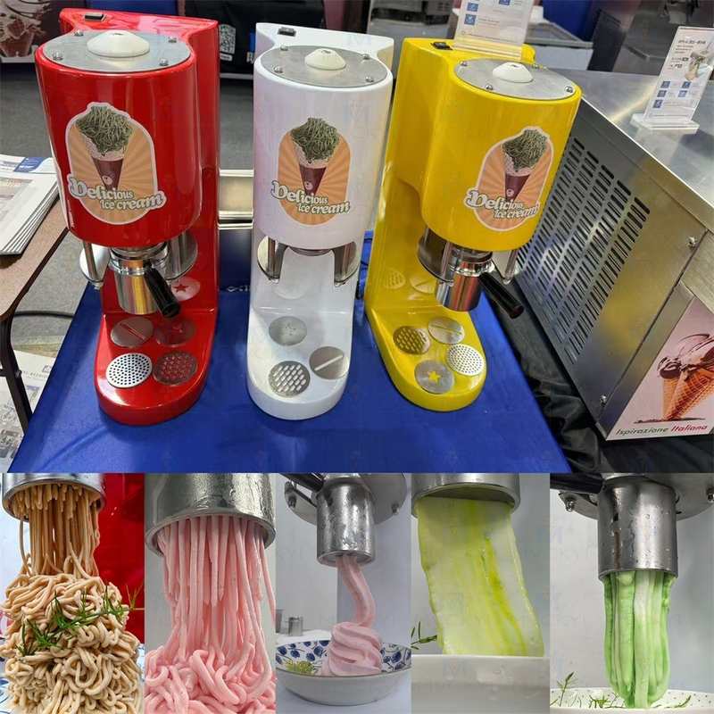 新款 商用小型台式意大利面条冰激凌机 Spaghetti冰淇淋面条机