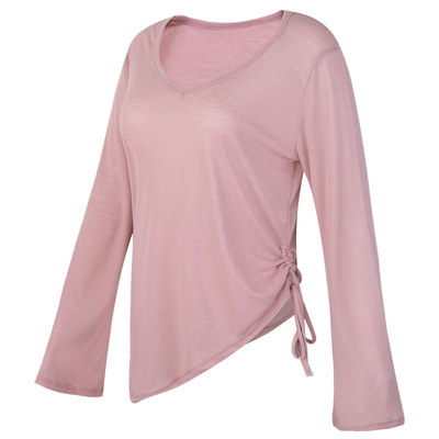 瑜伽服长袖女速干抽绳运动罩衫