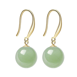 和田玉耳环2025年爆款气质高级感翡翠原石碧玉耳钉冰种耳坠耳饰女