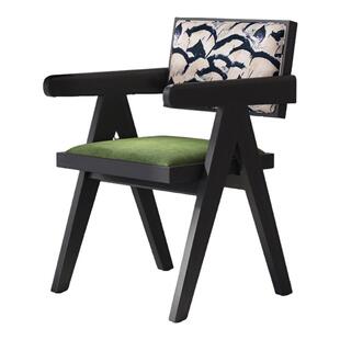 化妆椅家用女生卧室梳妆台凳子中古风昌迪加尔椅网红靠背美甲椅子