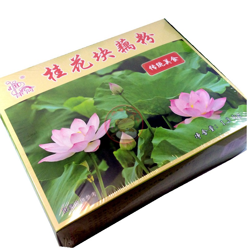 津河礼盒装桂花块藕粉1.3kg代餐