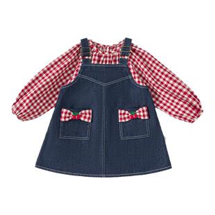 女童套装女宝宝春装2026新款儿童春款套装背带裙女孩衣服春季童装