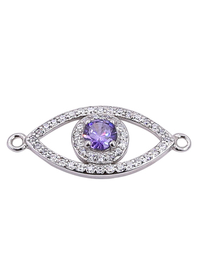 diy镶钻邪恶之眼双扣吊坠