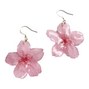 【真实樱花】原创设计特色粉色高级感夸张耳钉耳坠蚊香盘螺丝耳夹