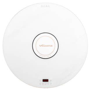 万和暖菜板大理石纹白色餐桌圆桌自动旋转盘加热保温热菜板带火锅