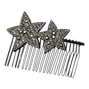 前额短发梳五角星发插梳发卡刘海梳头饰韩国发饰倒插梳发夹成人女