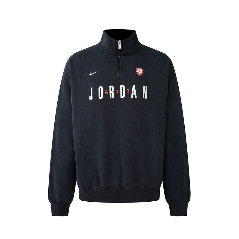 耐克Jordan立领半拉链刺绣套头衫