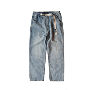 一本番长 Washed jeans美系潮流复古直筒牛仔裤男宽松 腰围可调节