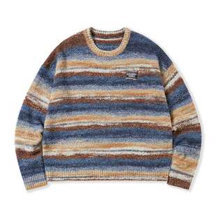 Dangerouspeople薛之谦dsp条纹中性风毛衣秋冬潮流宽松情侣针织衫