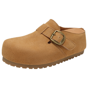 厚底内增高7cm包头勃肯鞋女半拖2026新款休闲鞋懒人一脚蹬穆勒鞋