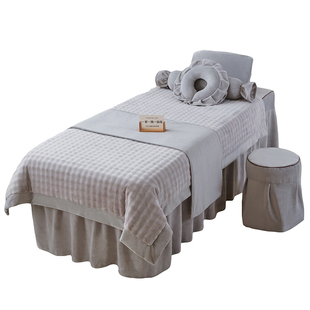 高档泡泡牛奶绒美容床罩四件套轻奢按摩洗头床罩美容院专用秋冬款