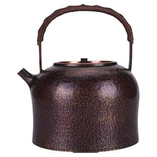 纯手工口打出一体铜壶纯铜烧水壶紫铜茶壶无涂层大容量复古铜茶具