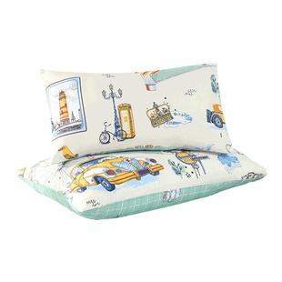 富安娜全棉印花枕套儿童卡通幼儿园枕头套一只装学生宿舍床上用品