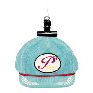 gd权志龙同款灯芯绒刺绣鸭舌帽pmo同款蓝色显脸小防晒遮阳帽男女