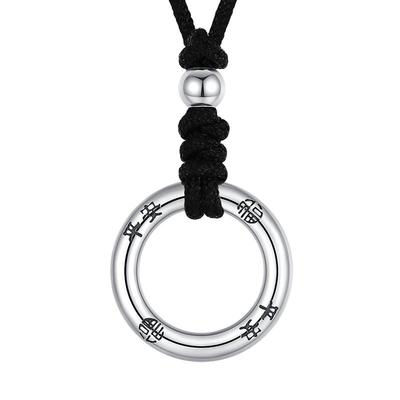 饰珀情侣足银平安扣吊坠