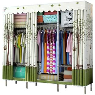 简易布衣柜出租房屋卧室家用组装结实耐用加粗加厚全钢架收纳衣橱