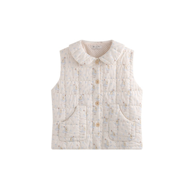 侘町小熊马甲睡衣女款2025新款冬季空气夹棉卡通保暖可外穿家居服