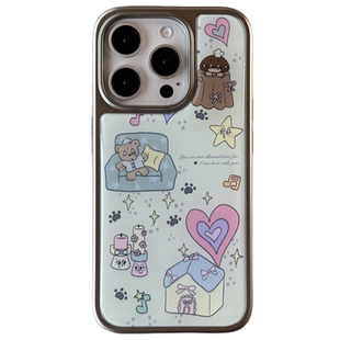 @BOBBY PLANET原创高品质2.0滴胶立体小熊房子日系可爱ins风适用iPhone16Promax手机壳苹果1543情侣简约少女