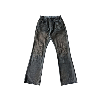 haonanhuang破坏微喇抹脏牛仔裤