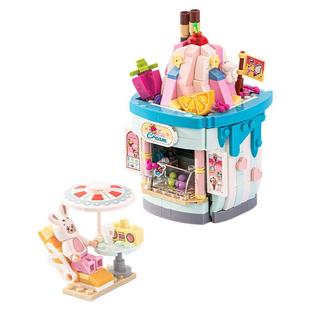 loz积木迷你小颗粒拼装玩具益智儿童男女孩摩天轮娃娃机街景房子