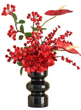 牡丹仿真花花束绣球蝴蝶兰拍摄道具客厅装饰摆件餐桌摆设假花绢花