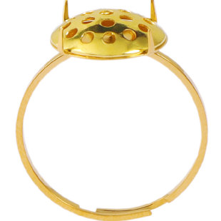 串珠戒指手工手作材料（2枚）纯铜材质保色挂电手作戒指饰品配件