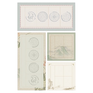 希古斋 蜡染瓦当宣纸四言吉语对联空白手写半生熟四格毛笔字练习书法专用纸比赛考级四字作品纸