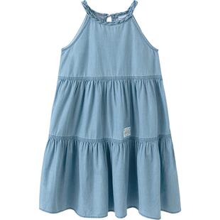 【商场同款】巴拉巴拉女童牛仔连衣裙大童宝宝背心裙夏季儿童裙子